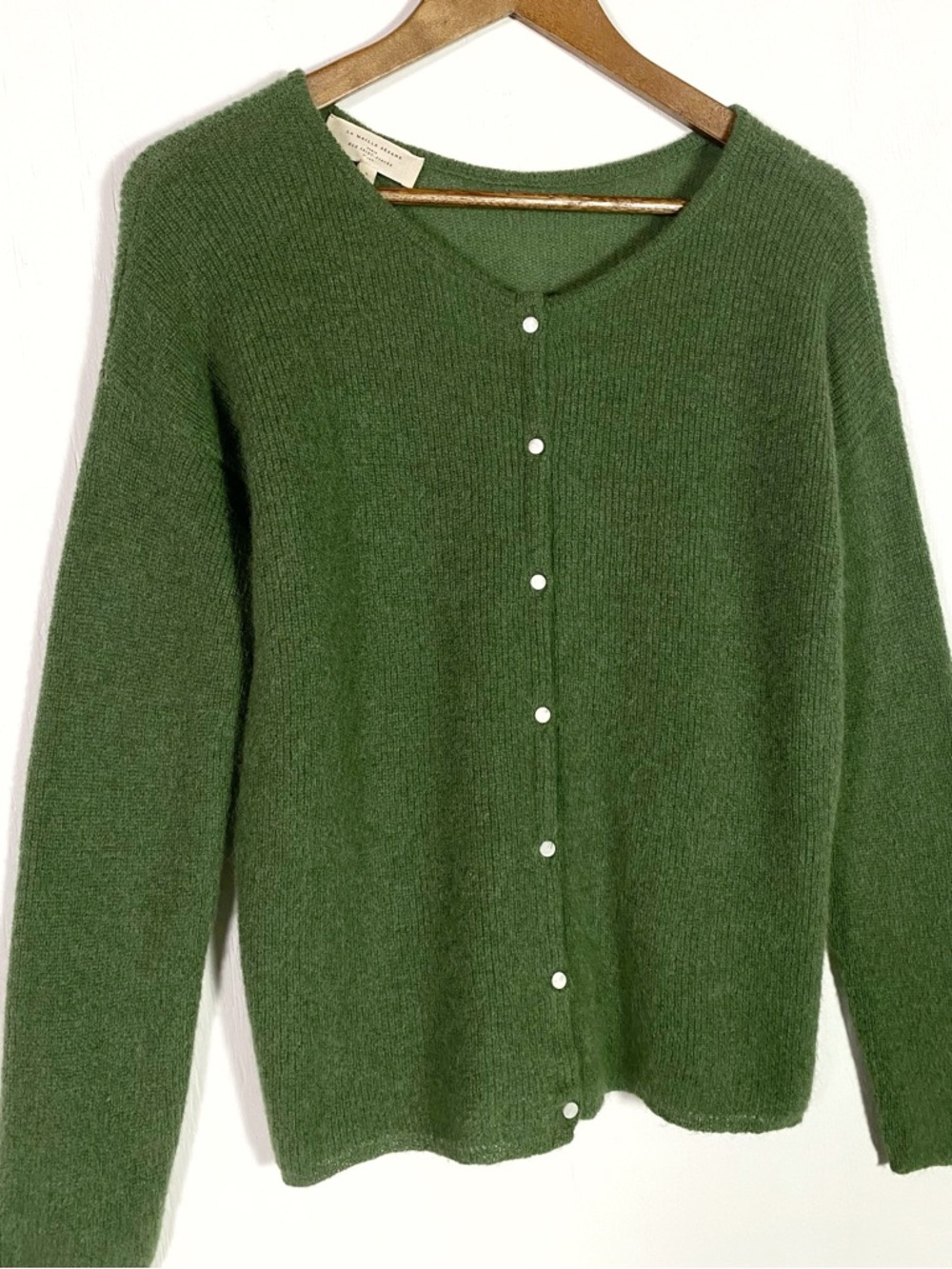Sezane Gaspard Cardigan Green - Picture 3 of 6